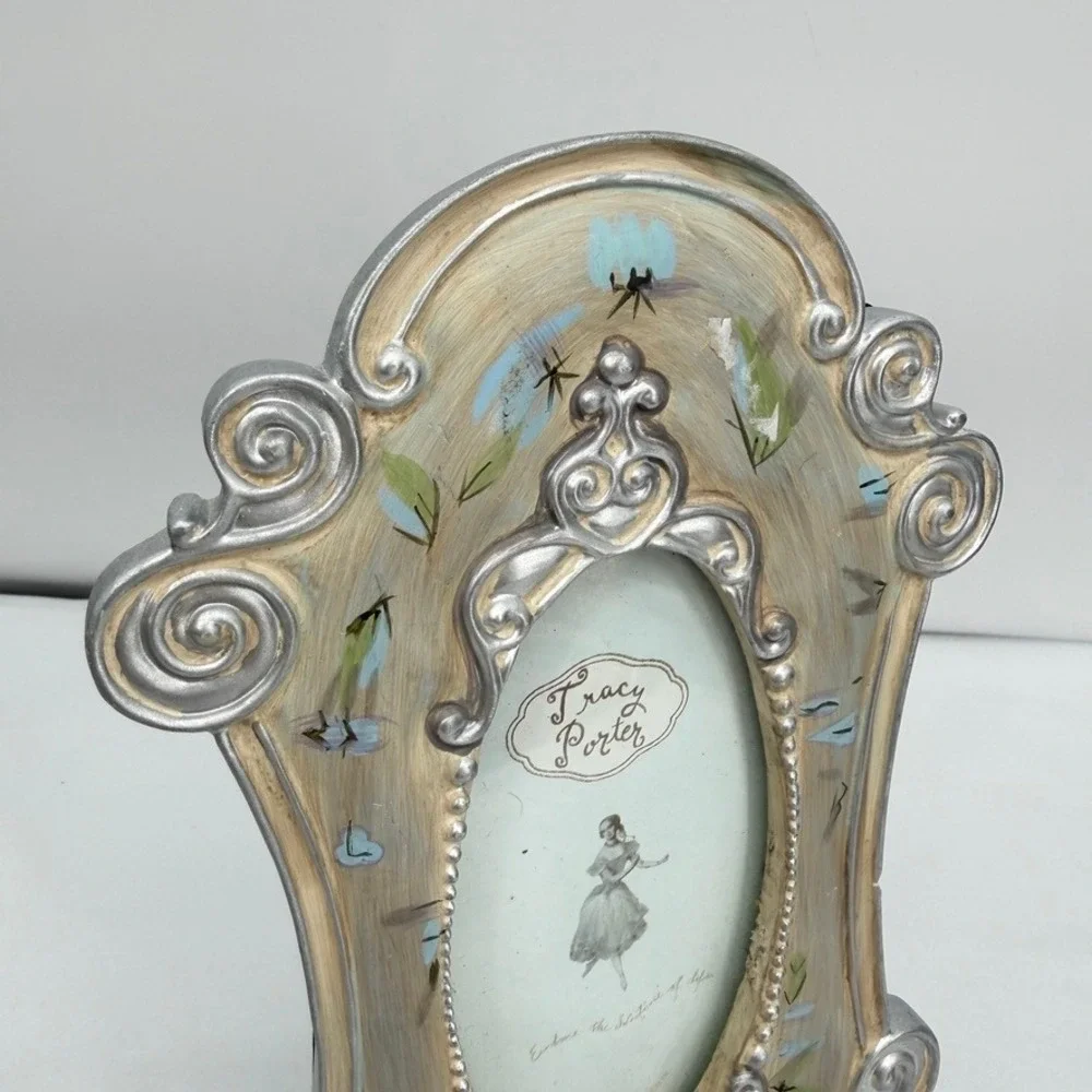 Tracy Porter April Frame Hand Painted Floral Scrollwork Cottagecore Shabby Chic